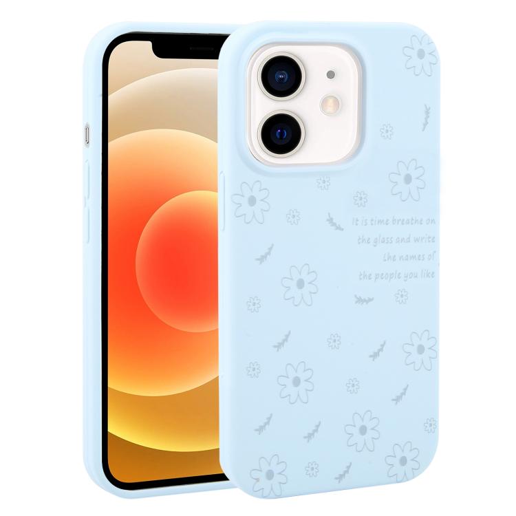 Custodia per telefono in silicone liquido con fori grandi e stampa floreale a margherite., For iPhone 13 Pro Max, For iPhone 13 Pro, For iPhone 13, For iPhone 12