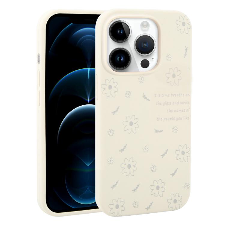 Custodia per telefono in silicone liquido con fori grandi e stampa floreale a margherite., For iPhone 12 Pro Max, For iPhone 12 Pro