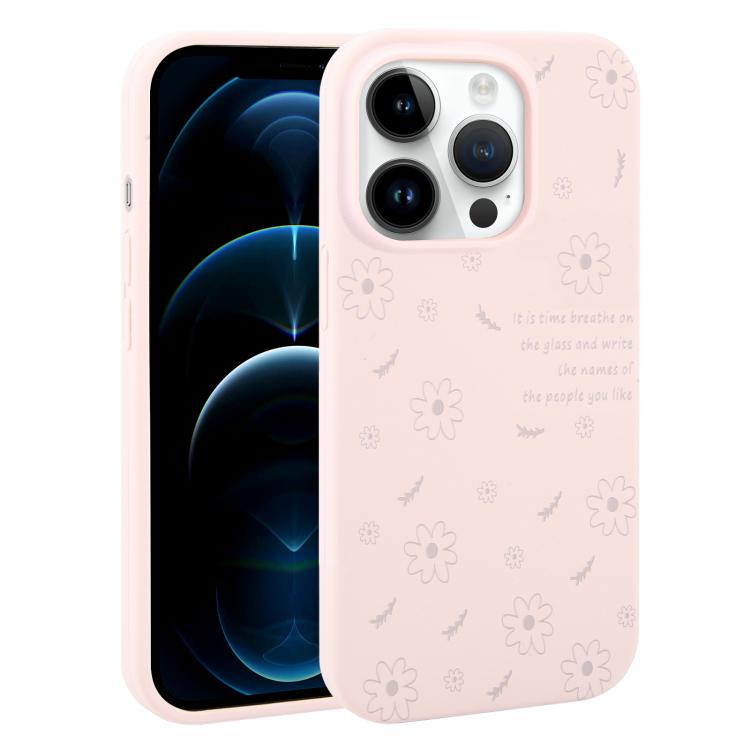 Custodia per telefono in silicone liquido con fori grandi e stampa floreale a margherite., For iPhone 12 Pro Max, For iPhone 12 Pro