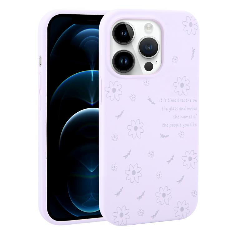 Custodia per telefono in silicone liquido con fori grandi e stampa floreale a margherite., For iPhone 12 Pro Max, For iPhone 12 Pro