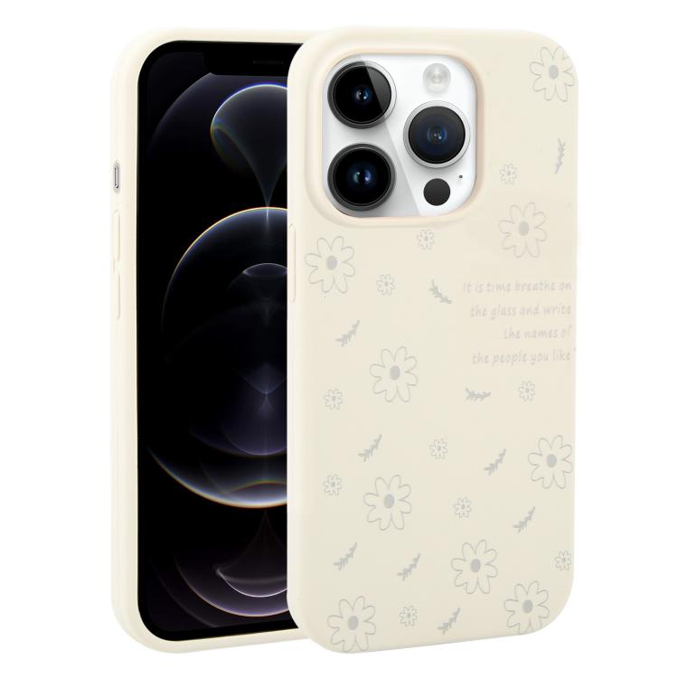 Custodia per telefono in silicone liquido con fori grandi e stampa floreale a margherite., For iPhone 12 Pro Max, For iPhone 12 Pro