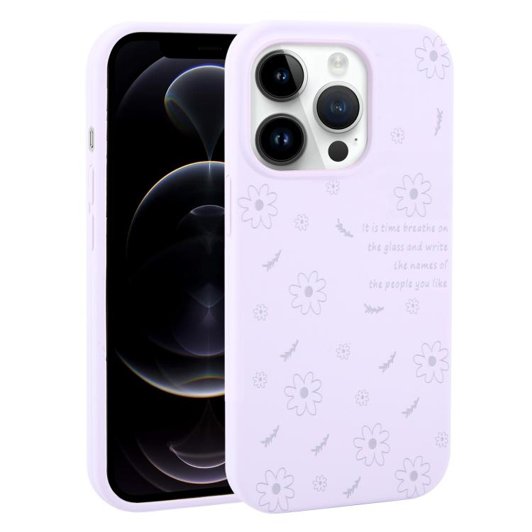 Custodia per telefono in silicone liquido con fori grandi e stampa floreale a margherite., For iPhone 12 Pro Max, For iPhone 12 Pro