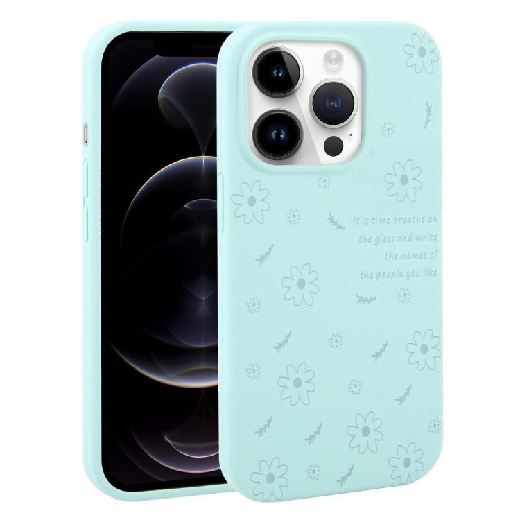 Custodia per telefono in silicone liquido con fori grandi e stampa floreale a margherite., For iPhone 12 Pro Max, For iPhone 12 Pro