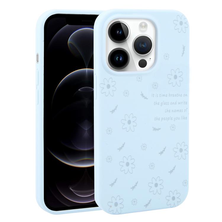 Custodia per telefono in silicone liquido con fori grandi e stampa floreale a margherite., For iPhone 12 Pro Max, For iPhone 12 Pro