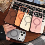 CICI-CITY CH-65 Custodia magnetica per telefono con texture metallica effetto chiaro di luna., For iPhone 17 Pro Max, For iPhone 17 Pro, For iPhone 16 Pro Max, For iPhone 16 Pro