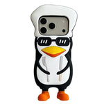 Custodia silicone antiurto con design pinguino per iPhone