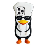 Custodia silicone antiurto con design pinguino per iPhone