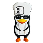 Custodia silicone antiurto con design pinguino per iPhone