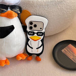 Custodia silicone antiurto con design pinguino per iPhone