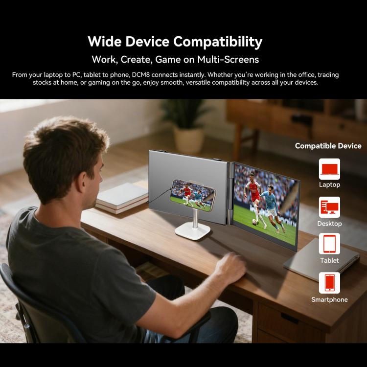 Blackview DCM8 15.3 inch Dual Display Portable Laptop LCD Monitors Screen Extender with Stand, DCM8