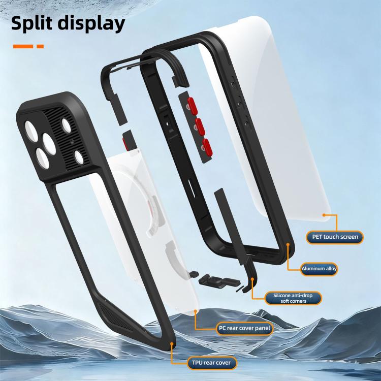Custodia impermeabile IP68 magnetica per smartphone compatibile i