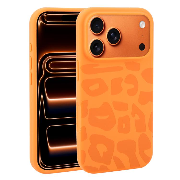 Custodia in silicone liquido leopardata per iPhone 17 Pro Max