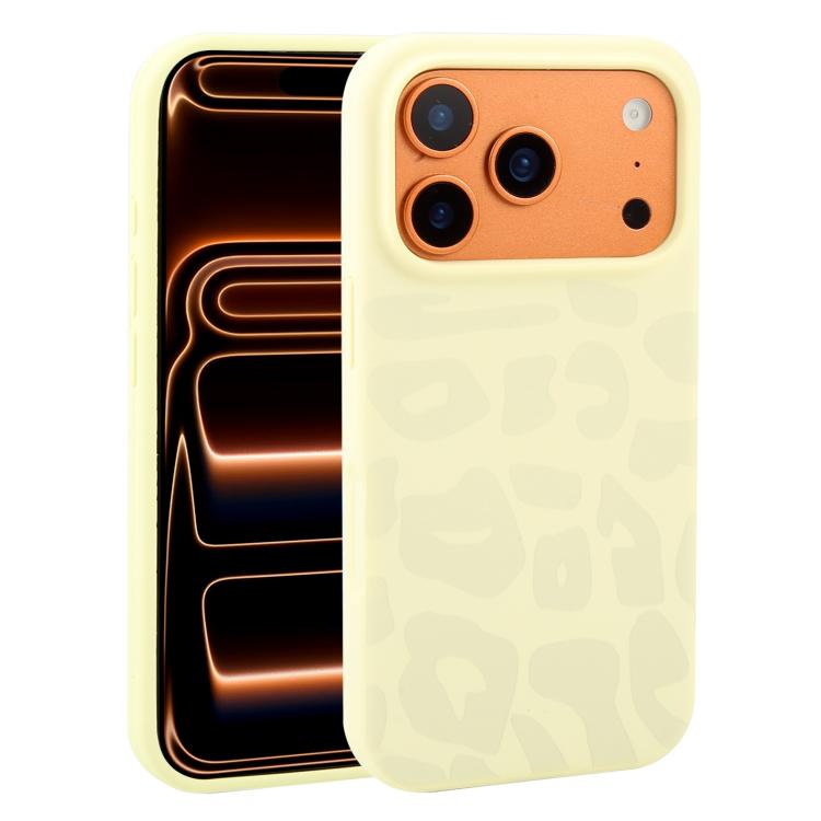 Custodia in silicone liquido leopardata per iPhone 17 Pro Max