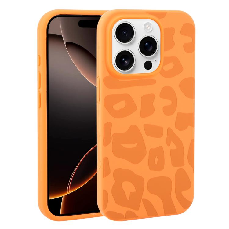 Custodia in silicone liquido leopardata per iPhone 16 Pro Max