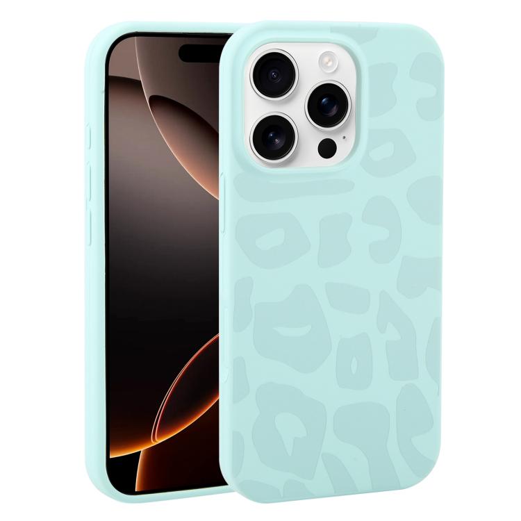 Custodia in silicone liquido leopardata per iPhone 16 Pro Max