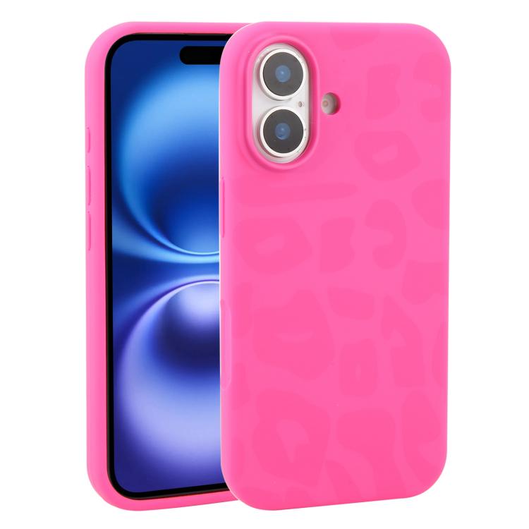 Custodia in silicone leopardata per iPhone 16 Plus