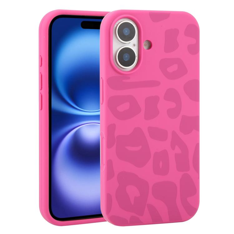Custodia in silicone leopardata per iPhone 16 Plus