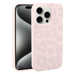 Custodia in silicone liquido leopardata per iPhone 15 Pro Max