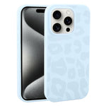 Custodia in silicone liquido leopardata per iPhone 15 Pro Max