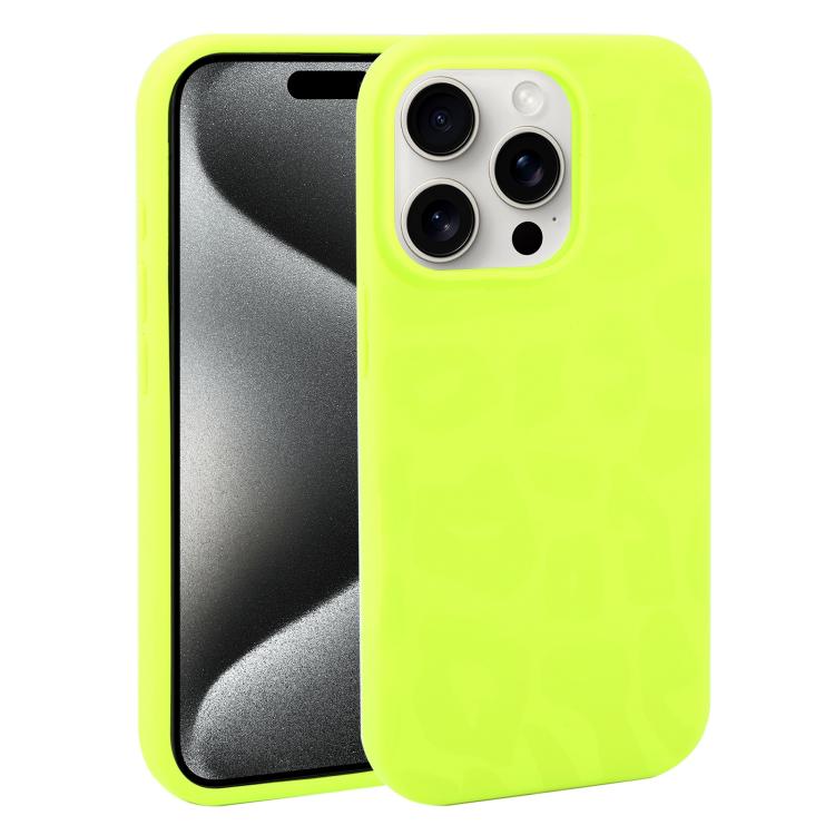 Custodia in silicone liquido leopardata per iPhone 15 Pro Max