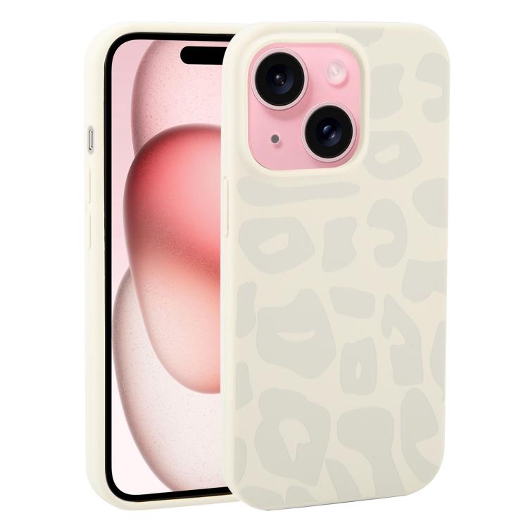 Custodia in silicone leopardata per iPhone 15 Plus