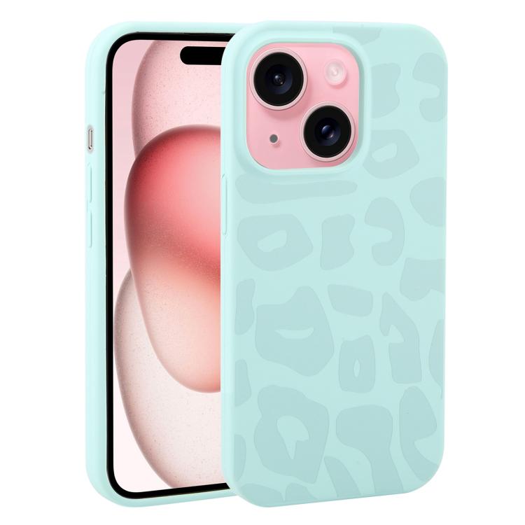Custodia in silicone leopardata per iPhone 15 Plus