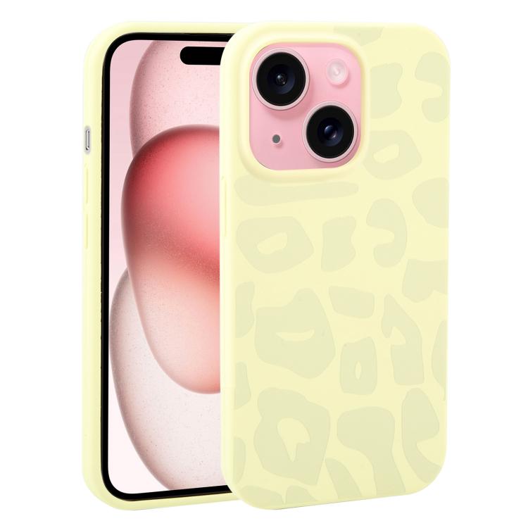 Custodia in silicone leopardata per iPhone 15 Plus