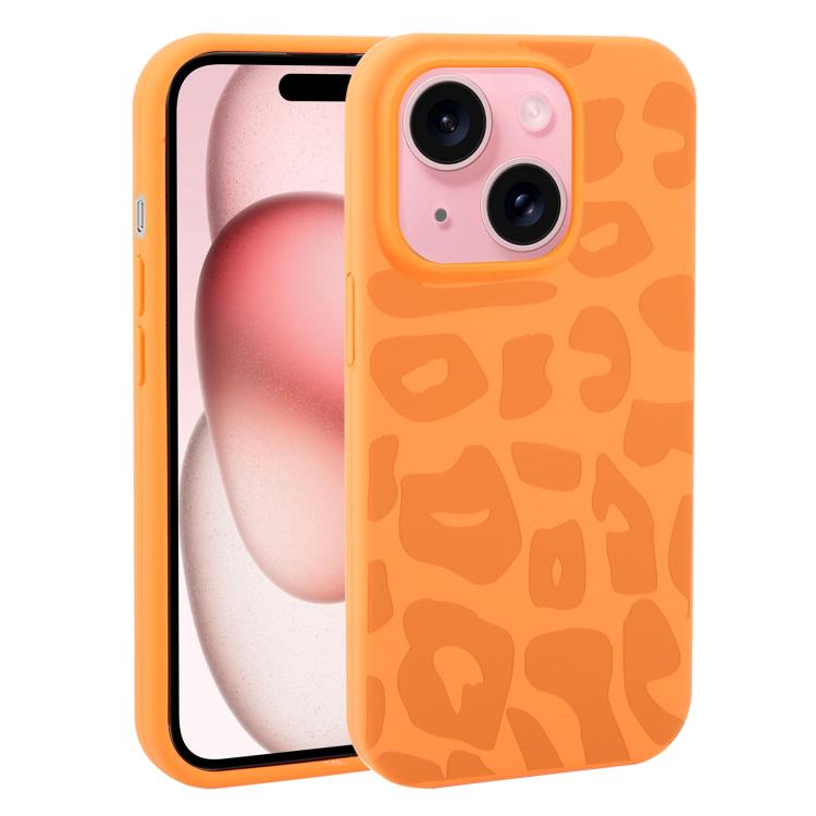 Custodia in silicone leopardata per iPhone 15 Plus