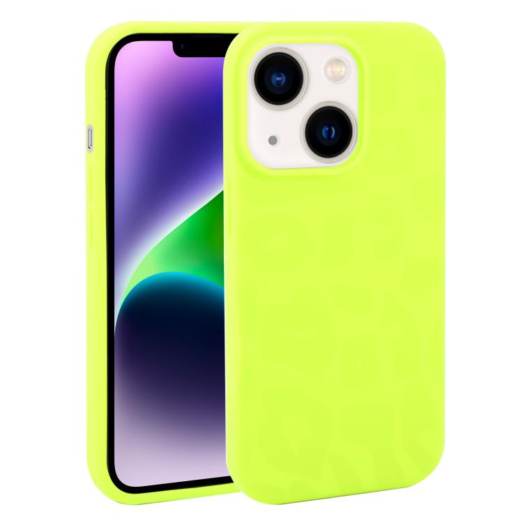 Custodia in silicone liquido leopardata per iPhone 14 Plus