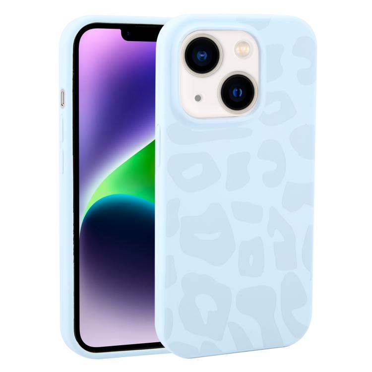 Custodia in silicone liquido leopardata per iPhone 14 Plus