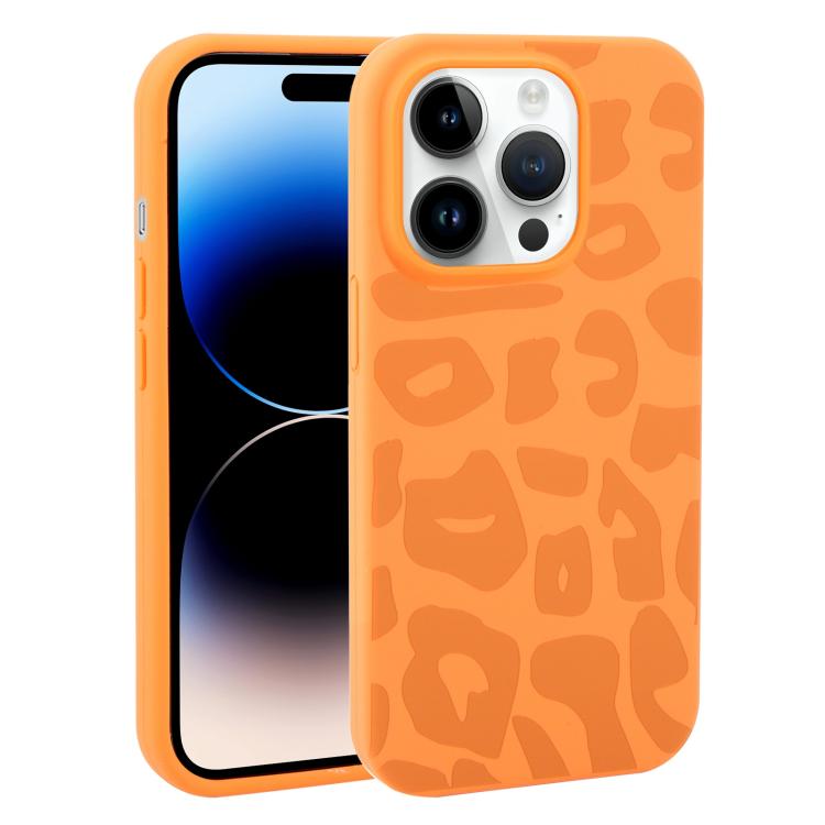 Custodia in silicone liquido leopardata per iPhone 14 Pro