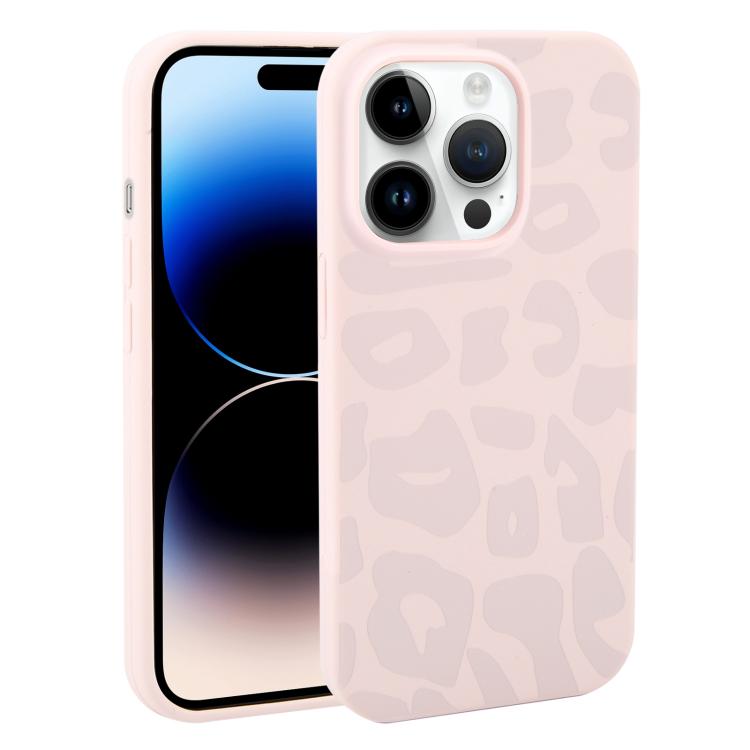 Custodia in silicone liquido leopardata per iPhone 14 Pro
