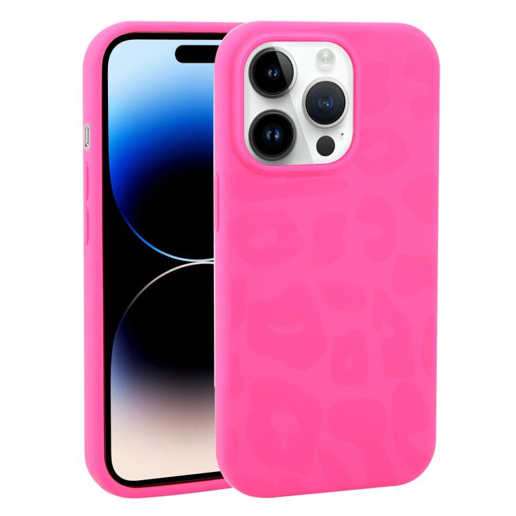 Custodia in silicone liquido leopardata per iPhone 14 Pro