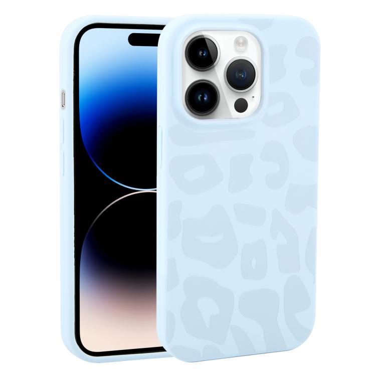 Custodia in silicone liquido leopardata per iPhone 14 Pro