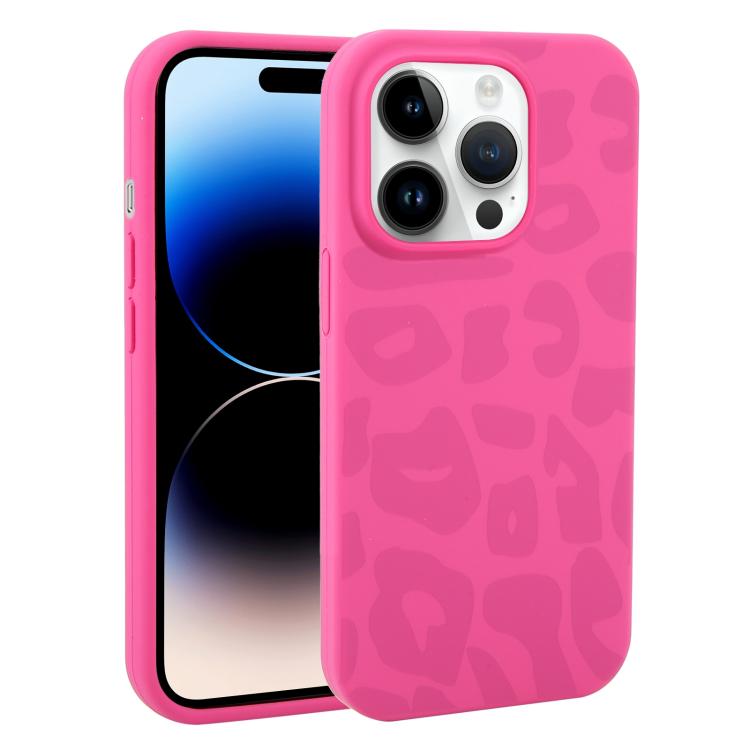 Custodia in silicone liquido leopardata per iPhone 14 Pro