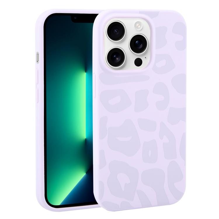 Custodia in silicone liquido leopardata per iPhone 13 Pro Max