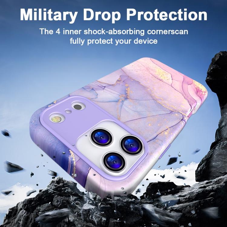 Custodia TPU e PC con stampa marmorizzata per iPhone 13