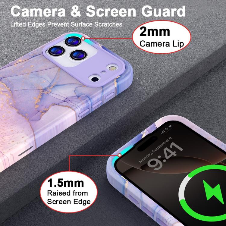 Custodia TPU e PC con stampa marmorizzata per iPhone 13