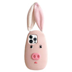 Simpatica custodia per telefono in silicone antiurto con orecchie di peluche a forma di maialino in 3D in stile cartone animato., For iPhone 17 Pro Max, For iPhone 17 Pro, For iPhone 17, For iPhone 16 Pro Max, For iPhone 16 Pro, For iPhone 16          ...