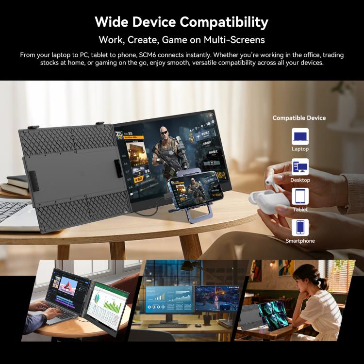 Blackview SCM8 15.3 inch Portable Laptop Ultra-thin LCD Monitor Screen Extender with Stand, SCM8