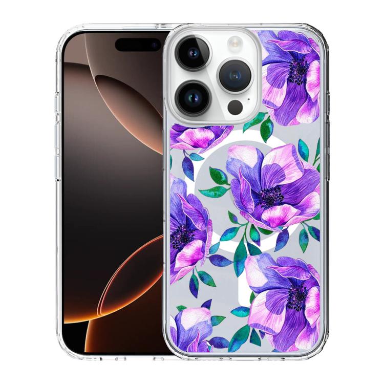 Custodia per telefono antiurto magnetica in TPU + PC con stampa a motivi., For iPhone 16 Pro Max