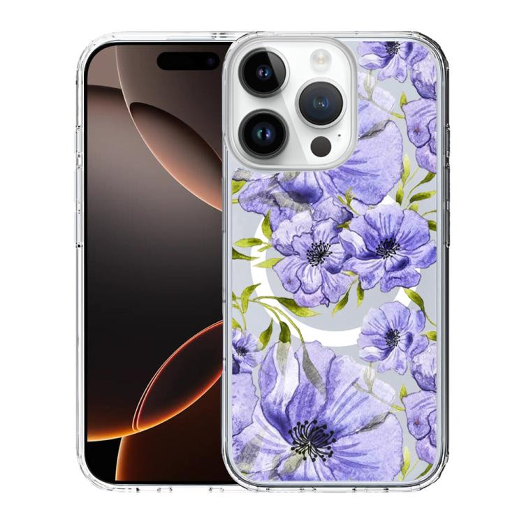 Custodia per telefono antiurto magnetica in TPU + PC con stampa a motivi., For iPhone 16 Pro