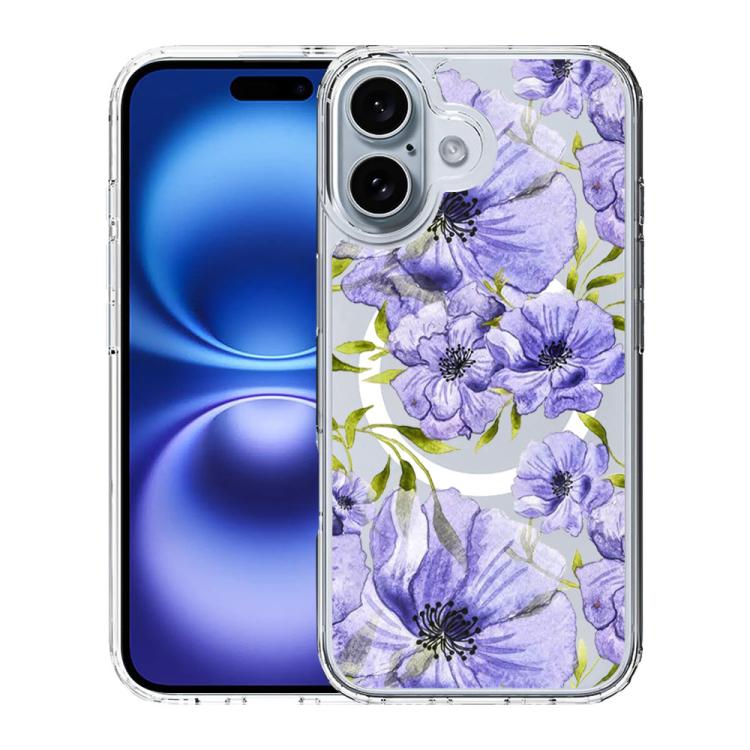 Custodia per telefono antiurto magnetica in TPU + PC con stampa a motivi., For iPhone 16 Plus