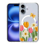 Custodia per telefono antiurto magnetica in TPU + PC con stampa a motivi., For iPhone 16 Plus