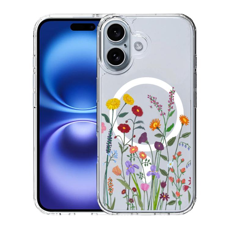 Custodia per telefono antiurto magnetica in TPU + PC con stampa a motivi., For iPhone 16 Plus