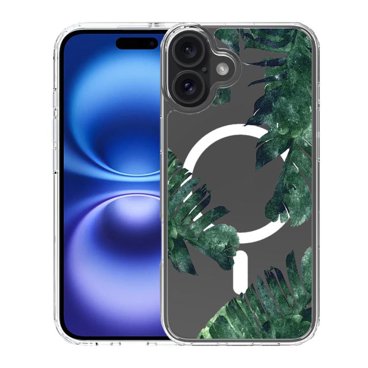 Custodia per telefono antiurto magnetica in TPU + PC con stampa a motivi., For iPhone 16 Plus