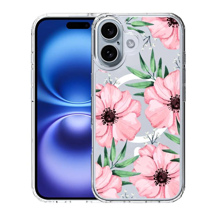 Custodia per telefono antiurto magnetica in TPU + PC con stampa a motivi., For iPhone 16