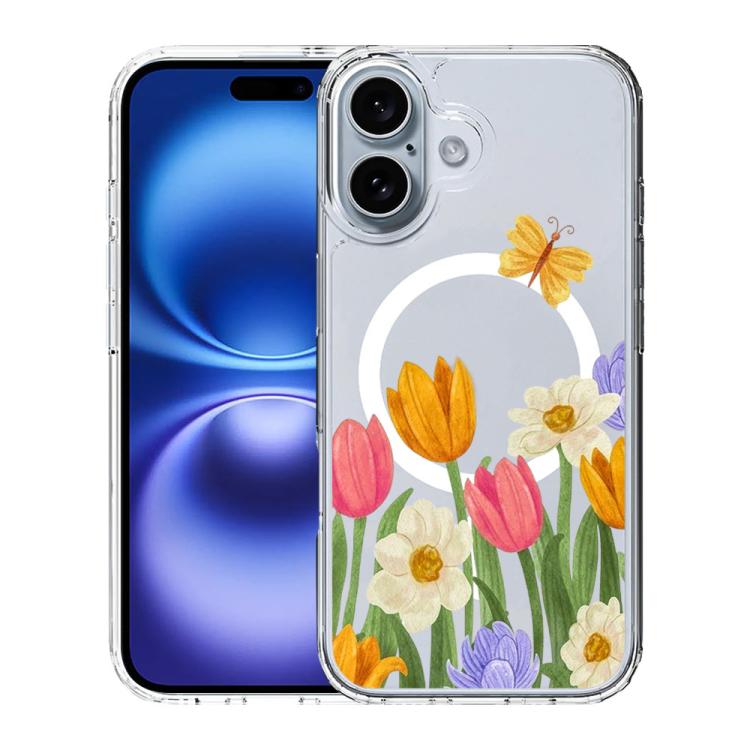 Custodia per telefono antiurto magnetica in TPU + PC con stampa a motivi., For iPhone 16