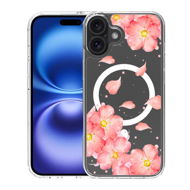 Custodia per telefono antiurto magnetica in TPU + PC con stampa a motivi., For iPhone 16