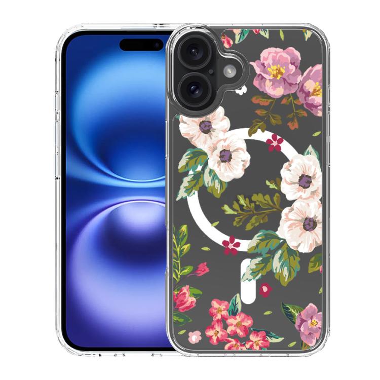 Custodia per telefono antiurto magnetica in TPU + PC con stampa a motivi., For iPhone 16